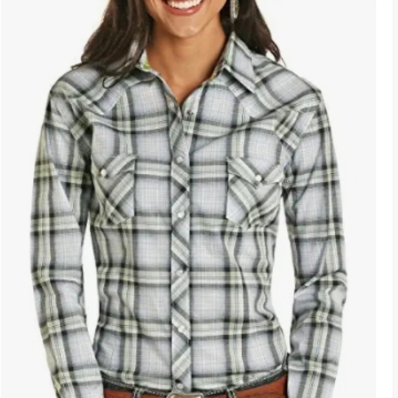 Panhandle Rough Stock Ladies Pearl Snap Western Shirt - Picture 14 of 14
